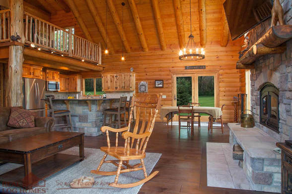 Real Log Homes greatroom